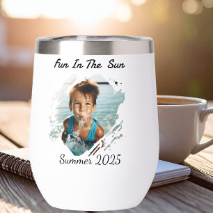 Persoonlijke waterfles 'Zomerpret met foto'
