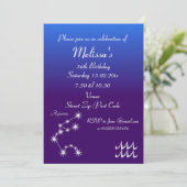 Persoonlijke Waterman-sterrenbeeld-feestuitnodigin Kaart (Staand voorkant)