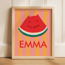 Persoonlijke watermeloen kinderkamer muurdecoratie poster