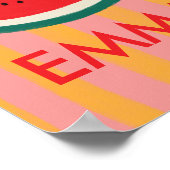 Persoonlijke watermeloen kinderkamer muurkunst poster (Hoek)