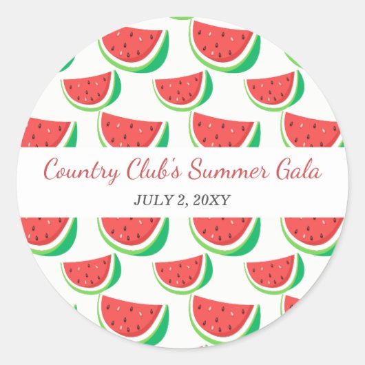 Persoonlijke Watermelonpatroonpartij Ronde Sticker (Voorkant)