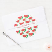 Persoonlijke Watermelonpatroonpartij Ronde Sticker (Envelop)