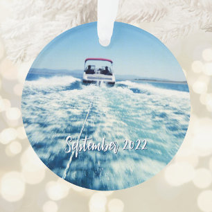 Persoonlijke watersporten snelheidboot foto ornament