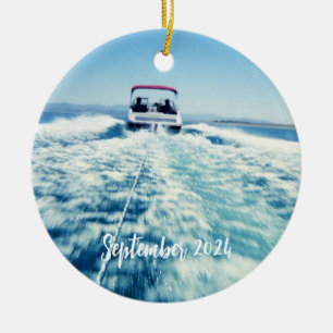 Persoonlijke watersporten speedboot foto keramisch ornament