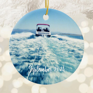 Persoonlijke watersporten speedboot foto keramisch ornament