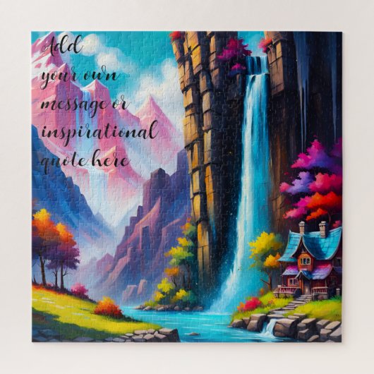 Persoonlijke Waterval Cottage Retreat Legpuzzel (Verticaal)