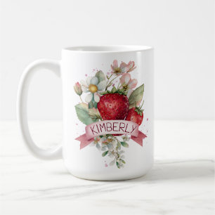 Persoonlijke waterverf aardbei koffiemok