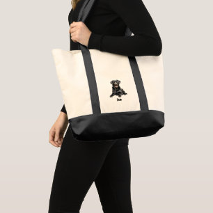 Persoonlijke waterverf afbeelding van huisdier met tote bag