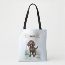 Persoonlijke waterverf American Water Spaniel hond