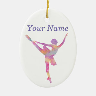 Persoonlijke Waterverf Ballerina Silhouette Keramisch Ornament
