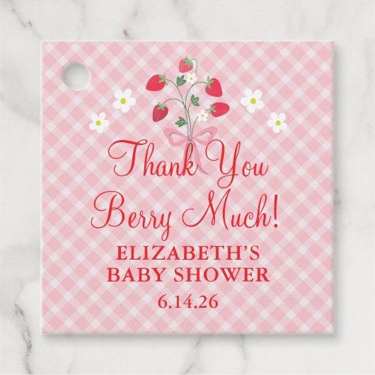 Persoonlijke Waterverf Bes Babyshower Bedankjes Labels (Voorkant)