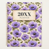Persoonlijke Waterverf Blauwe Klaprozen Planner (Voorkant)
