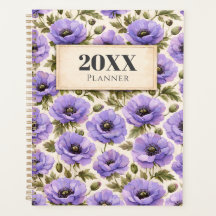 Persoonlijke Waterverf Blauwe Klaprozen Planner