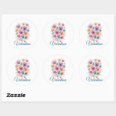 Persoonlijke Waterverf Bloem Naam Sticker (Vel)