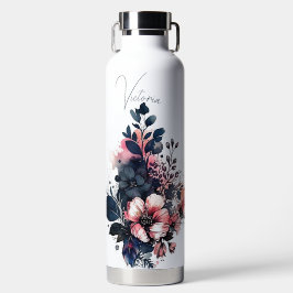Persoonlijke waterverf bloemen waterfles