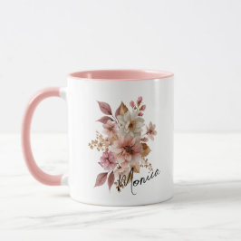Persoonlijke waterverf bloemenmok mok