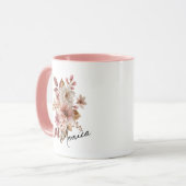 Persoonlijke waterverf bloemenmok mok (Voorkant links)