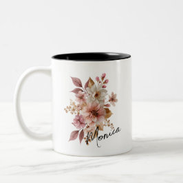Persoonlijke Waterverf Bloemenmok Tweekleurige Koffiemok