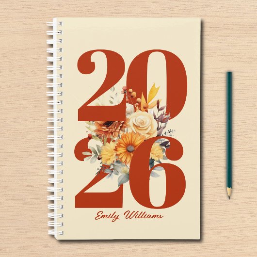 Persoonlijke waterverf bloemstuk planner