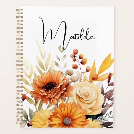 Persoonlijke waterverf bloemstuk planner (Voorkant)