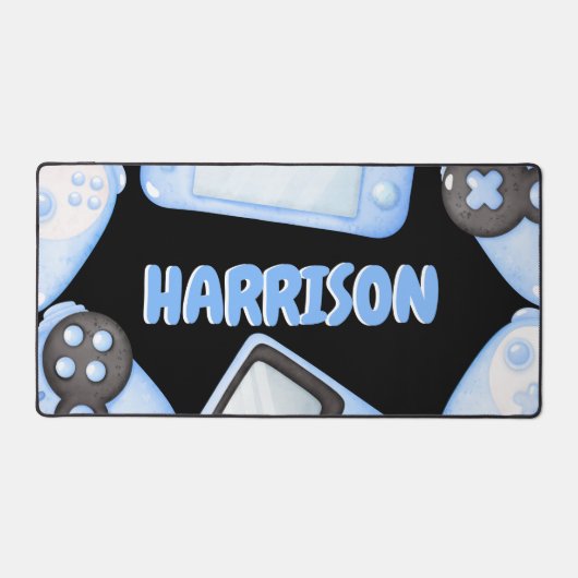 Persoonlijke Waterverf Blue Gaming Bureaumat (Voorkant)