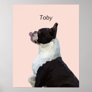 Persoonlijke Waterverf Boston Terrier Dog Poster