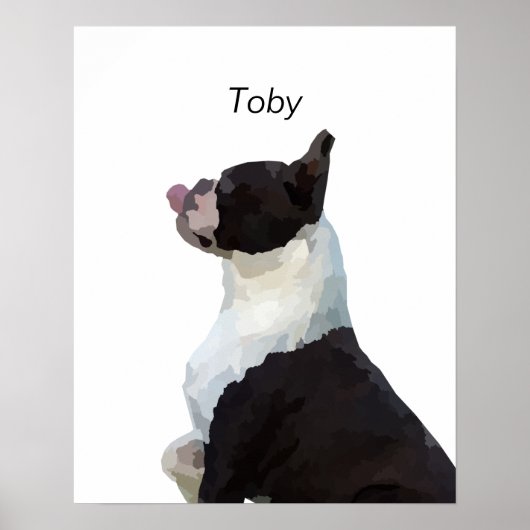 Persoonlijke waterverf Boston Terrier hond poster (Voorkant)