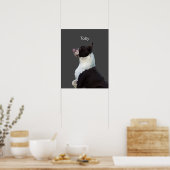 Persoonlijke Waterverf Boston Terrier Hond Poster (Keuken)