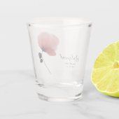 Persoonlijke waterverf bruidsmeisje roze klaproos  shot glas (Achterkant)