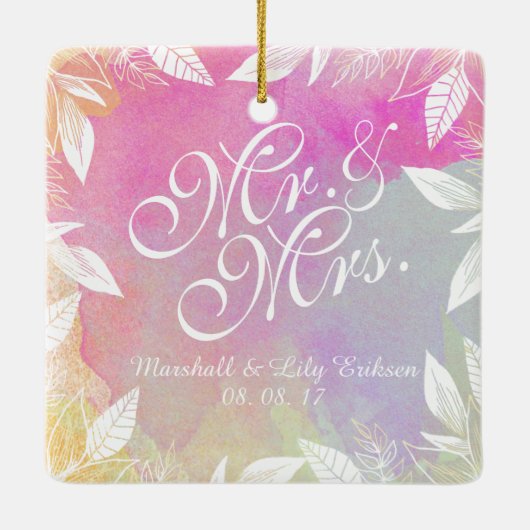 Persoonlijke Waterverf bruiloft | ORNAMENT (Achterkant)