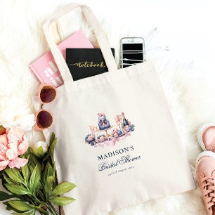 Persoonlijke waterverf bruiloft voor bruidsfeest tote bag