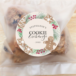 Persoonlijke Waterverf Cookie-uitwisseling Ronde Sticker