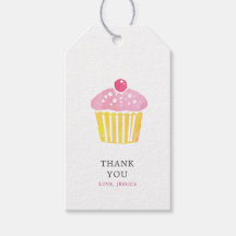 Persoonlijke Waterverf Cupcake Bedankt Gift Label