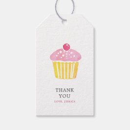 Persoonlijke Waterverf Cupcake Bedankt Gift Label Cadeaulabel