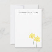 Persoonlijke Waterverf Daffodil Bedankkaart (Voorkant)