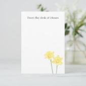 Persoonlijke Waterverf Daffodil Bedankkaart (Staand voorkant)