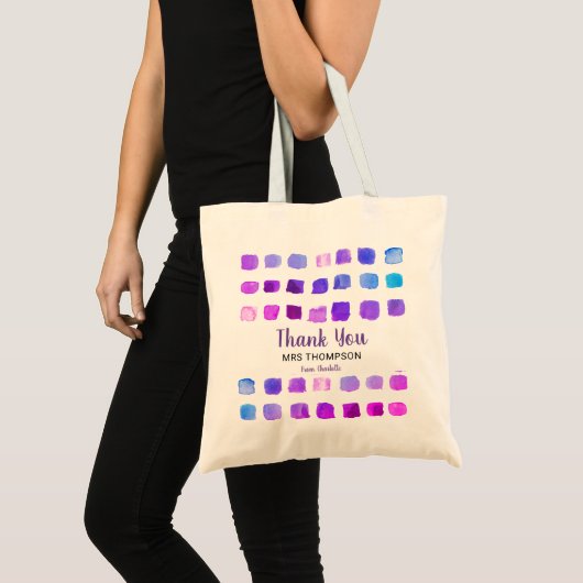 Persoonlijke Waterverf Dank u leraar Tote Bag (Voorkant (product))