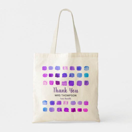 Persoonlijke Waterverf Dank u leraar Tote Bag (Achterkant)