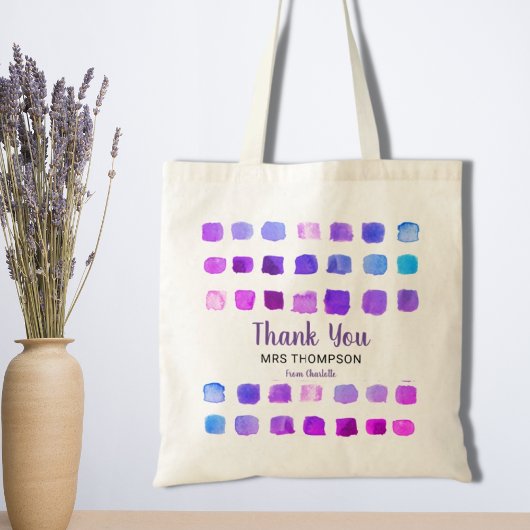 Persoonlijke Waterverf Dank u leraar Tote Bag