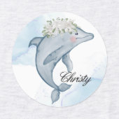 Persoonlijke Waterverf Dolphins Labels (Design 1)