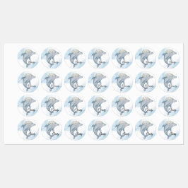 Persoonlijke Waterverf Dolphins Labels