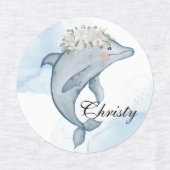 Persoonlijke Waterverf Dolphins Labels (Design 2)
