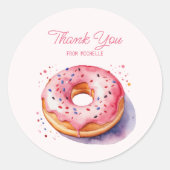 Persoonlijke Waterverf Donut  Ronde Sticker (Voorkant)