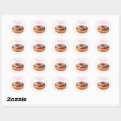 Persoonlijke Waterverf Donut Ronde Sticker (Vel)