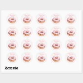 Persoonlijke Waterverf Donut  Ronde Sticker (Vel)