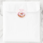 Persoonlijke Waterverf Donut  Ronde Sticker (Tas)