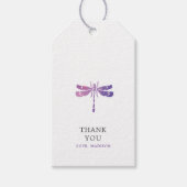 Persoonlijke Waterverf Dragonfly Dank u Cadeaulabel (Voorkant)