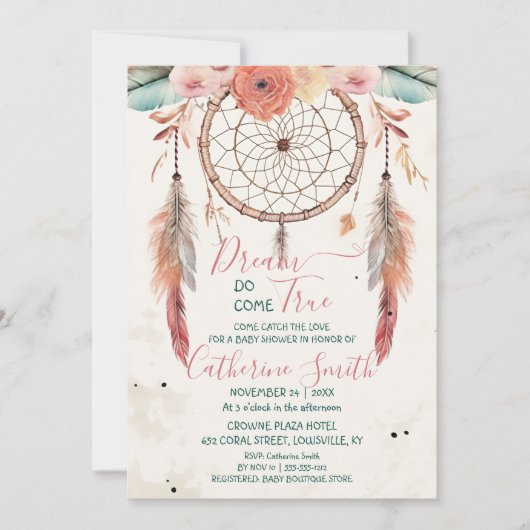 Persoonlijke Waterverf Dreamweaver Baby shower Kaart (Voorkant)