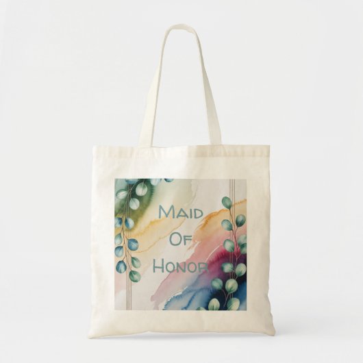Persoonlijke Waterverf Eucalyptus Getuige Tote Bag (Voorkant)