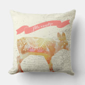 Persoonlijke Waterverf Fawn Abriot Banner Kussen (Voorkant)